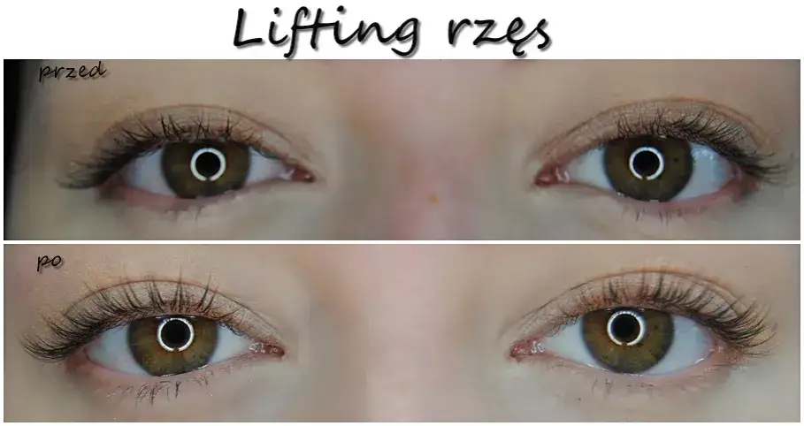 Lifting rzęs przed i po porównanie efektów