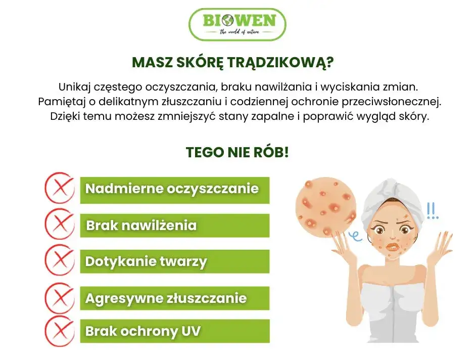 rutyna pielęgnacyjna cera tłusta infografika